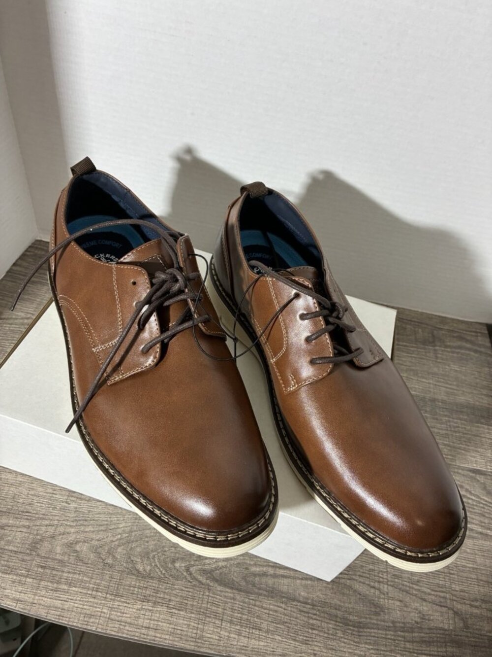 Docker’s Supreme Comfort Plain Toe Derby Dress Shoes In Brown Size 11M No Box
